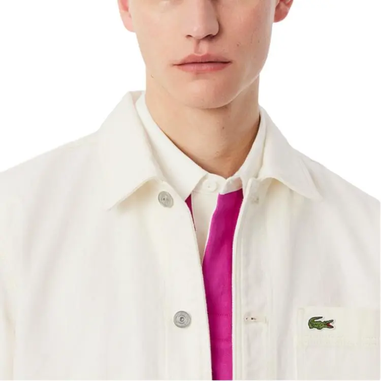 LACOSTE Denim Jacket Men's Ecru-4