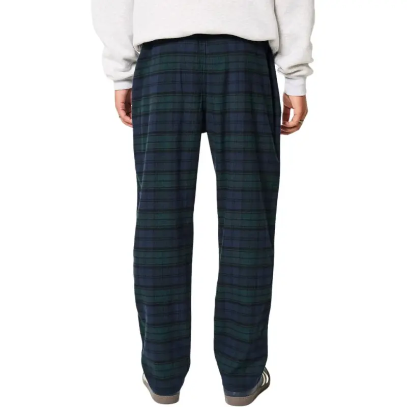 Hollister Pajama Pants Men's Dark Green Plaid-2