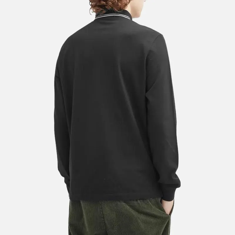 STONE ISLAND Compass Patch Long Sleeved Polo Shirt-1