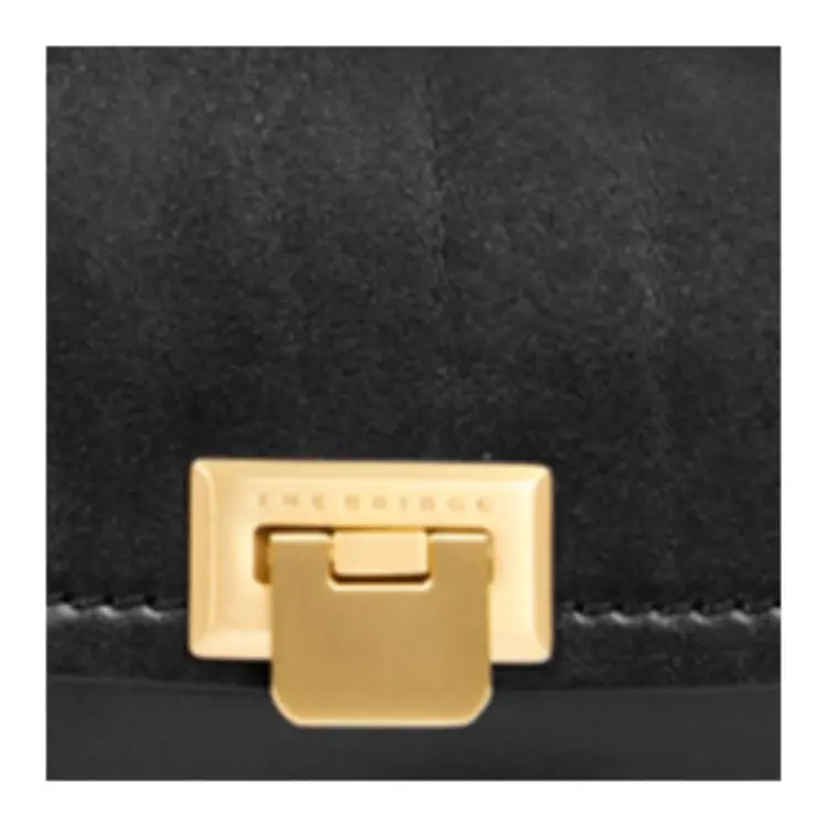 THE BRIDGE Leather Shoulder Bag Crossbody Bag Women's Black-4