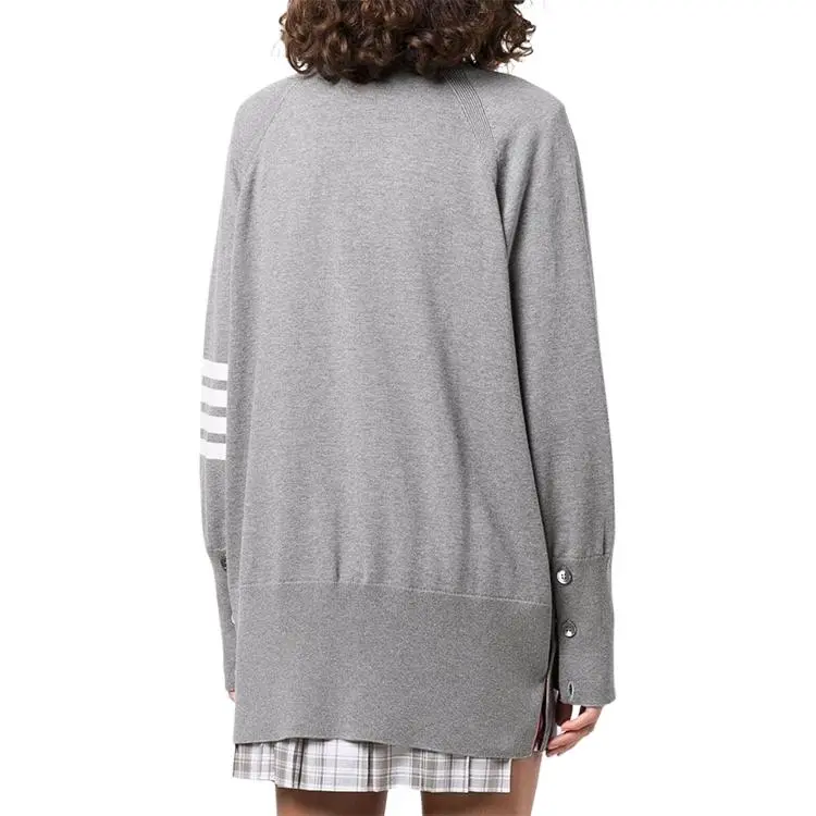 THOM BROWNE 4 Bar Long Sleeved Knit Cardigan-1