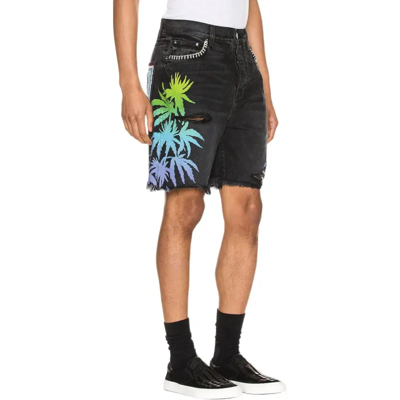 AMIRI Palm Denim Shorts Black-2