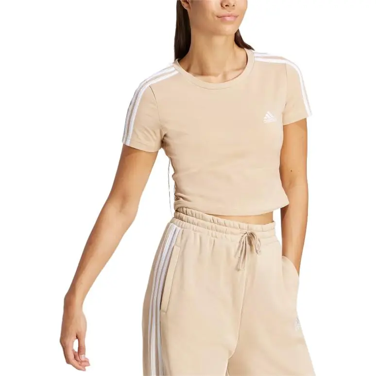 Adidas T Shirt Women's Beige Yellow-2