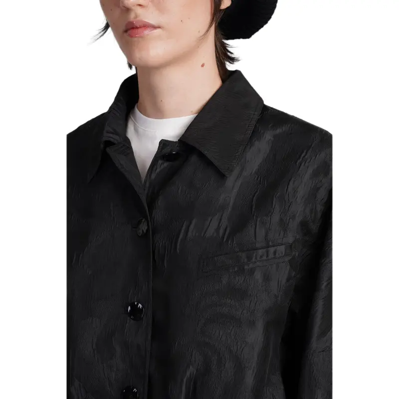 GANNI Ruched Detailed Cropped Jacket-4