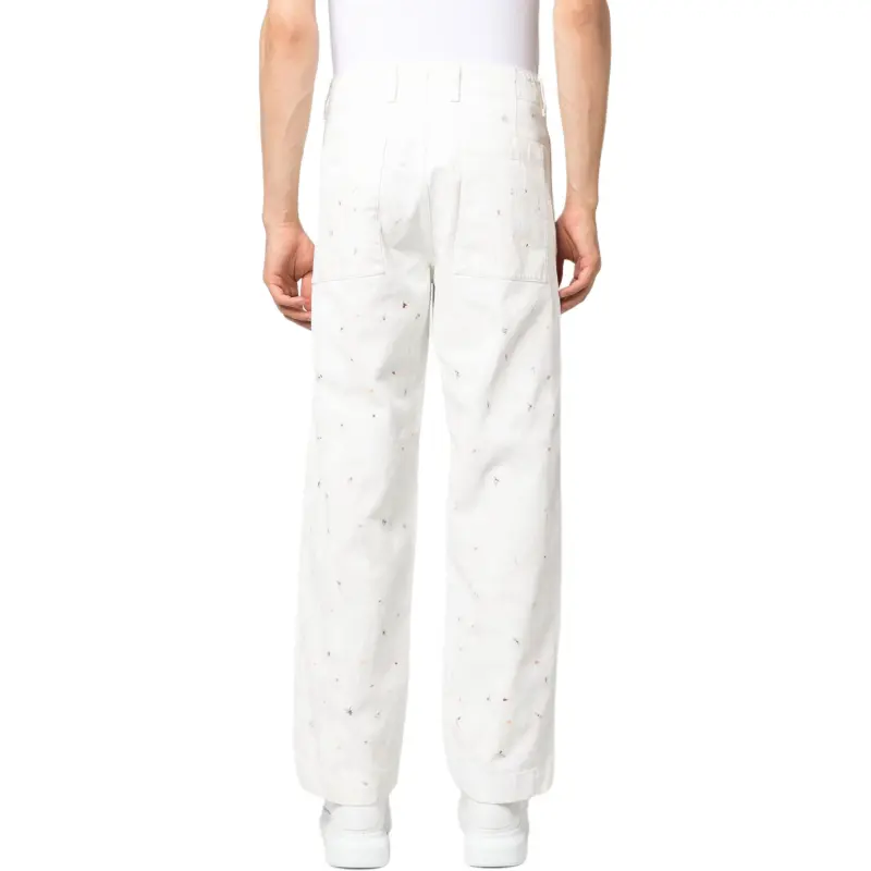 EMPORIO ARMANI Paint Splatter-Detailed Straight Leg Jeans-2