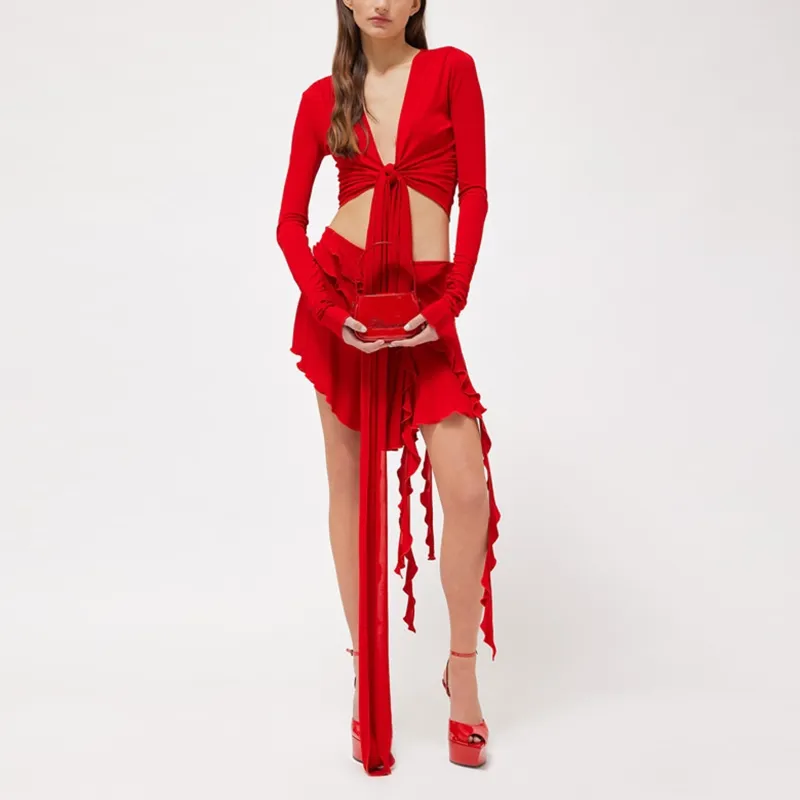 Blumarine Wrap Tie-Detailed Top-3