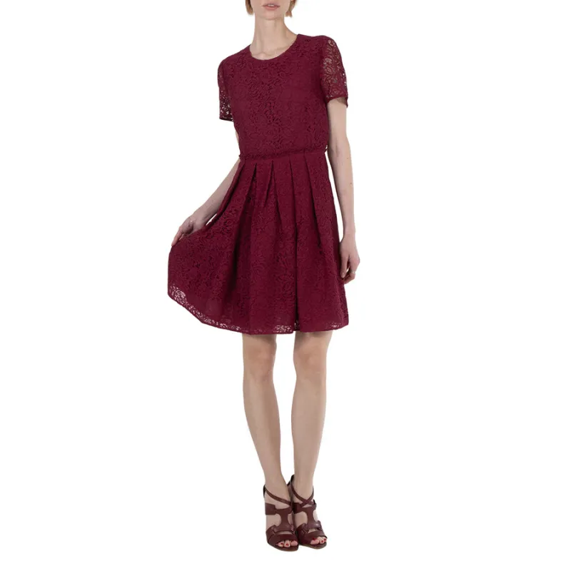Burberry Short sleeve Flared Lace Dress-2