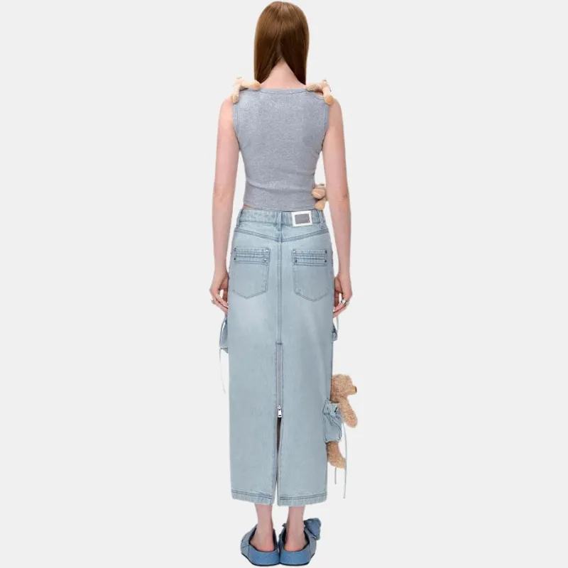 13 DEMARZO Denim Long Skirt Women's-2