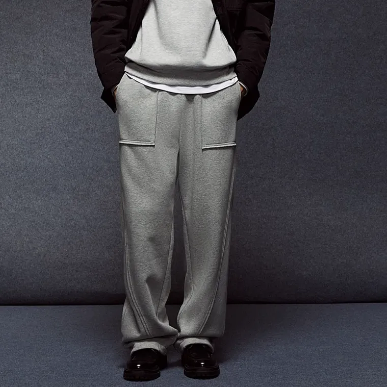 H&M Knitted Sweatpants Men's Mixed Gray-1