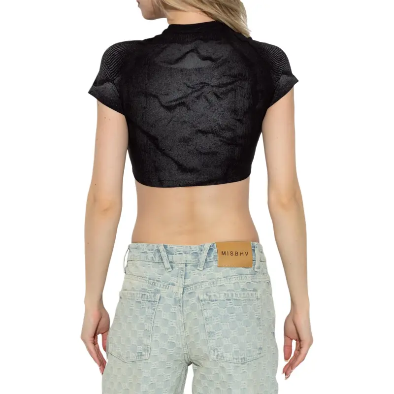 Misbhv Activewear Printed Jersey Cropped T Shirt-3