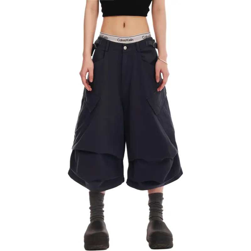 VINMUK Cargo Shorts Unisex Black-14