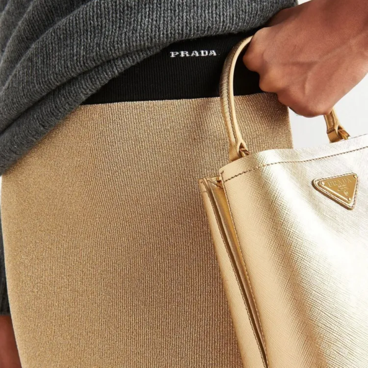 スカート PRADA Woman Skirt Gold P120WR16NQ F0056 Prada Gold midi skirt with sequins | TheDoubleF
