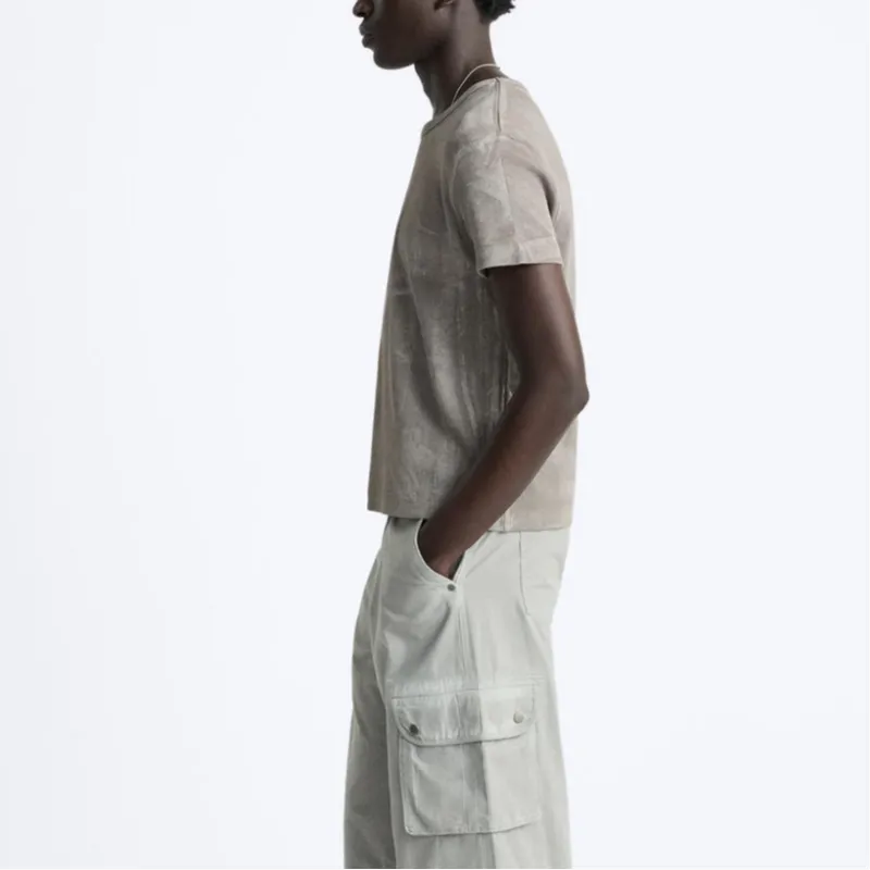 ZARA T Shirts Men Light Gray-4