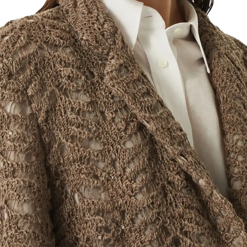 Brunello Cucinelli Lace appliqué Blazer-4