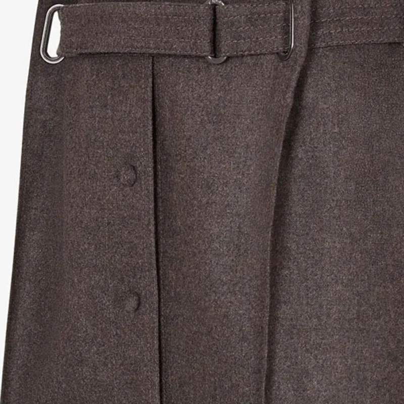 FENDI SS21 Casual Long Skirts Women's Brown-3