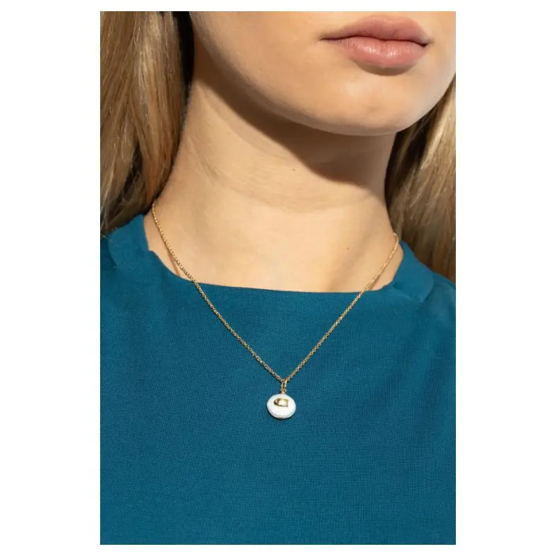 COACH Logo Plaque Pendant Necklace-4
