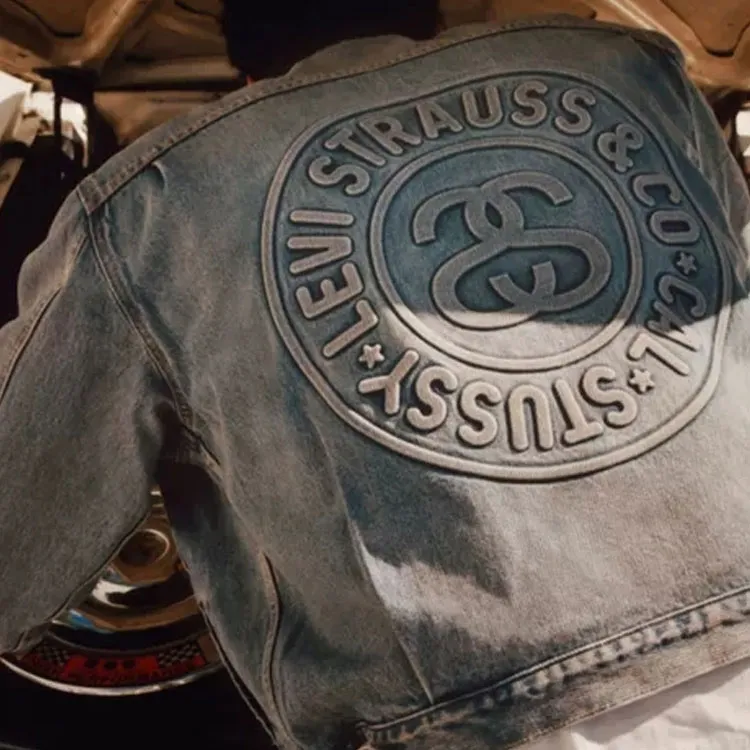 Stussy X Levi's Embossed Praglad Trucker Jacket - POIZON Stussy X Levi's Embossed Praglad Trucker Jacket - POIZON