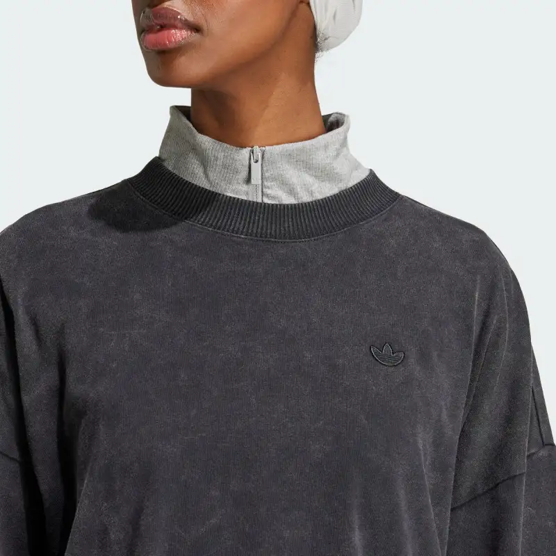 Adidas Originals Premium EssentialsWASHED T Shirt Women's Black-5
