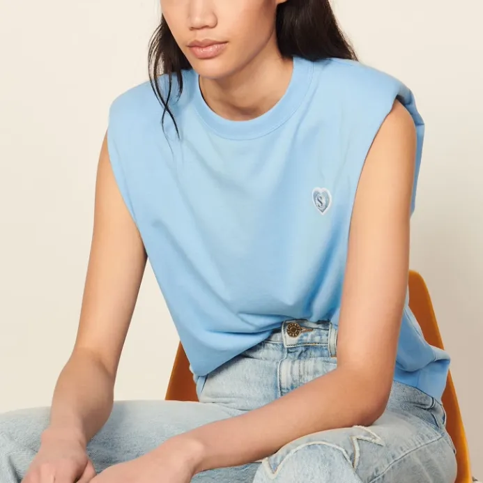Sandro T-Shirt Women's Sky Blue-3