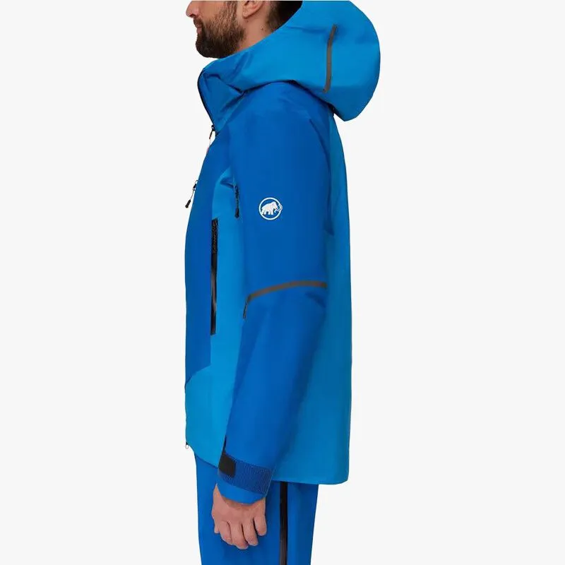 MAMMUT Nordwand Water-Resistant Windproof UV Protection Breathable Windbreaker Jacket Unisex Dark Blue With Necklace-3