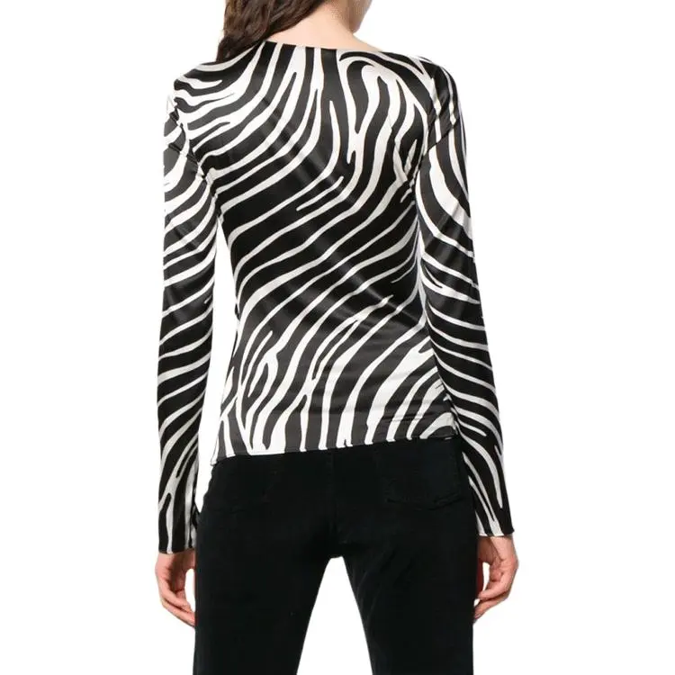 VERSACE T-Shirts Women's Black/White-2