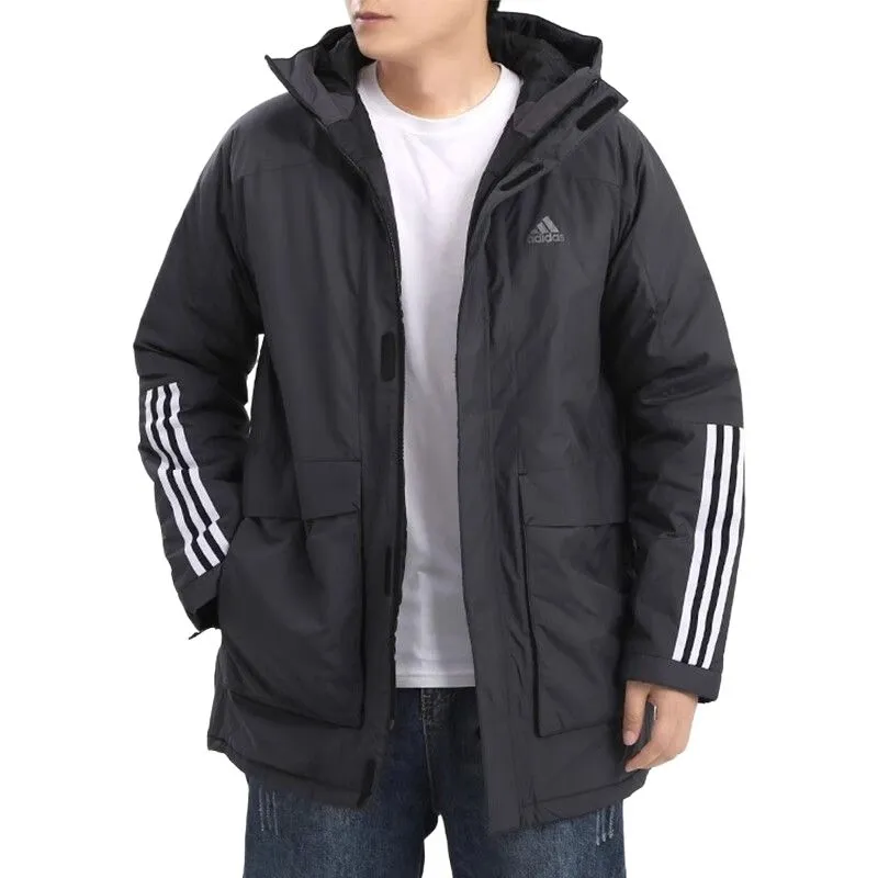 Adidas Puffer Jacket Men's Black Gray-2