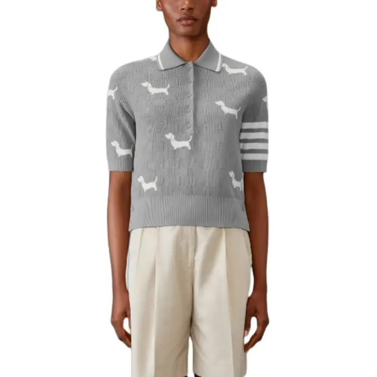 THOM BROWNE Hector Intarsia knit Polo Shirt-1