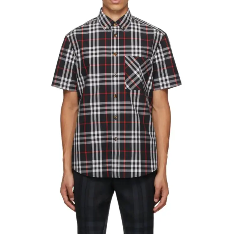Burberry Shirt Men's Black Beige-2