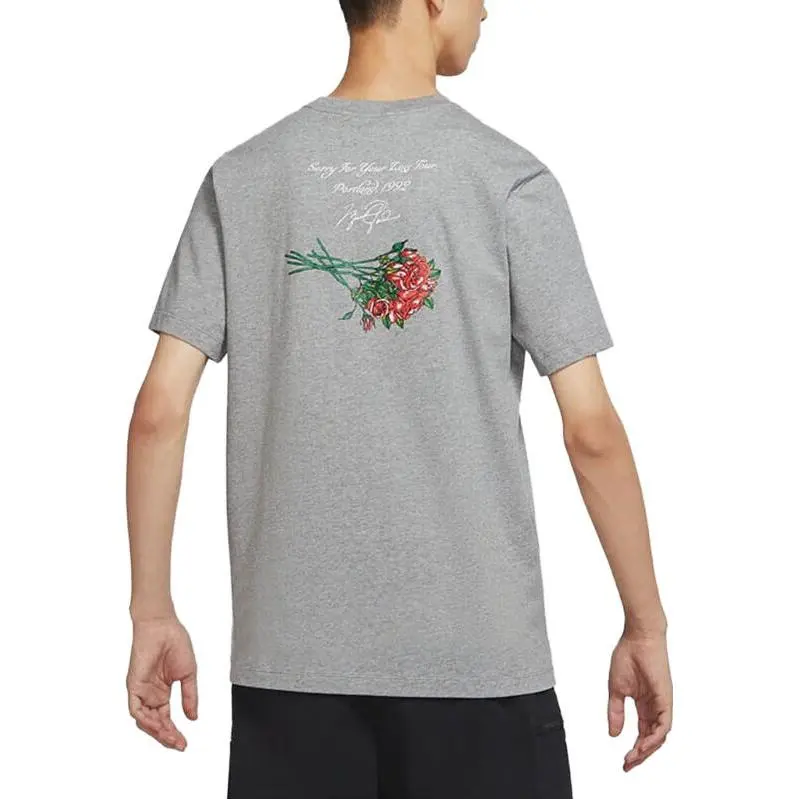 Jordan Drop Shoulder Sleeve T-Shirt Men's Gray-3