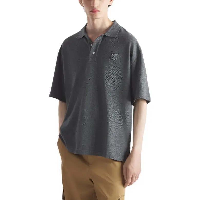 Maison Kitsune Bold Fox Head Patch Oversized Polo Shirt-2