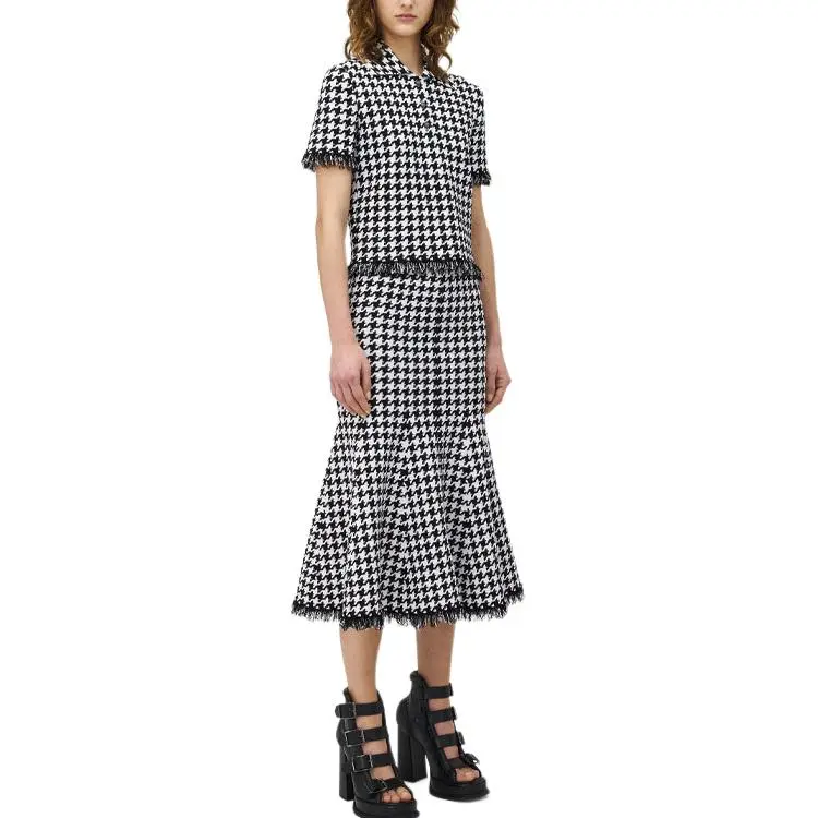 Alexander McQueen Houndstooth Midi Skirt-2