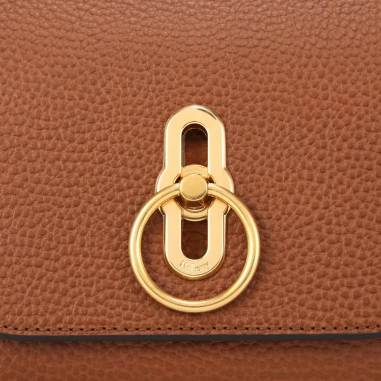 Mulberry Cow Leather Shoulder Bag Trumpets Women's Brown-8