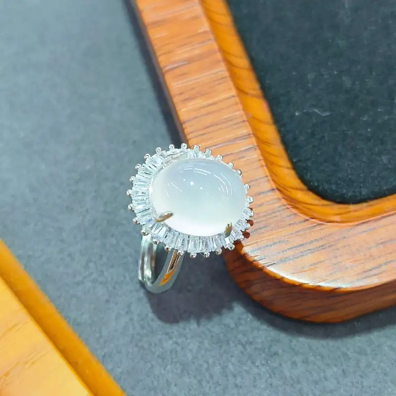 Grace Chalcedony Jade Rings Women's-7