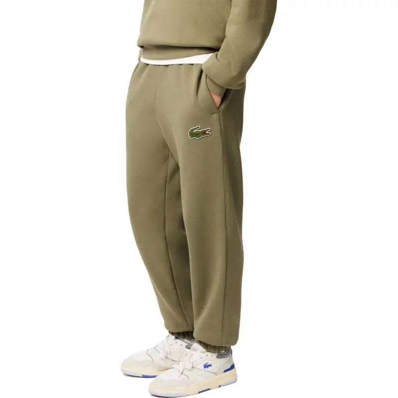 LACOSTE Knitted Sports Pants Unisex Khaki Green-3