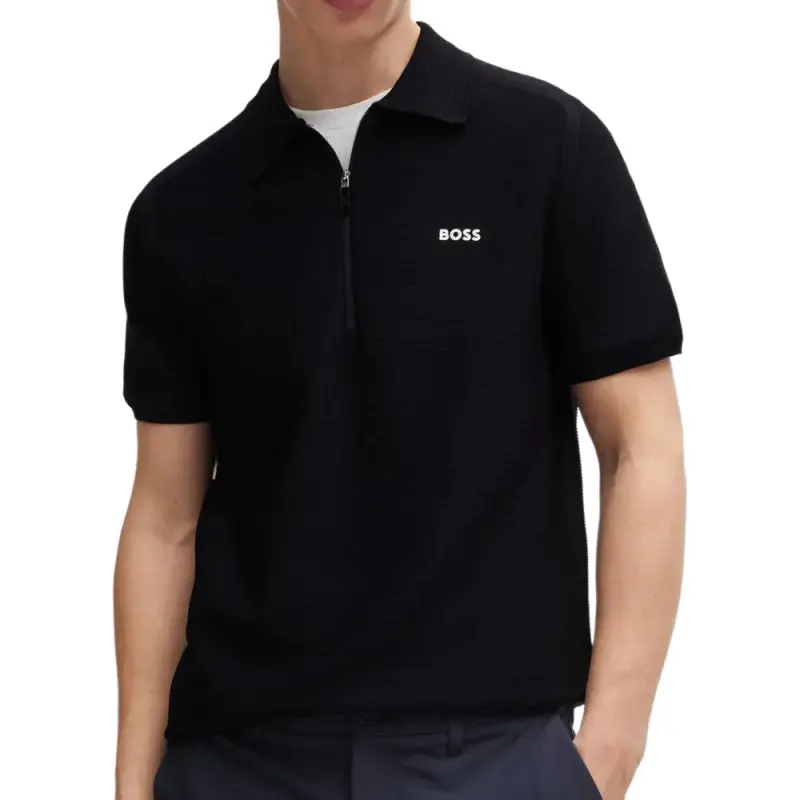 HUGO BOSS Logo Rubberised Short Sleeved Polo Shirt-1