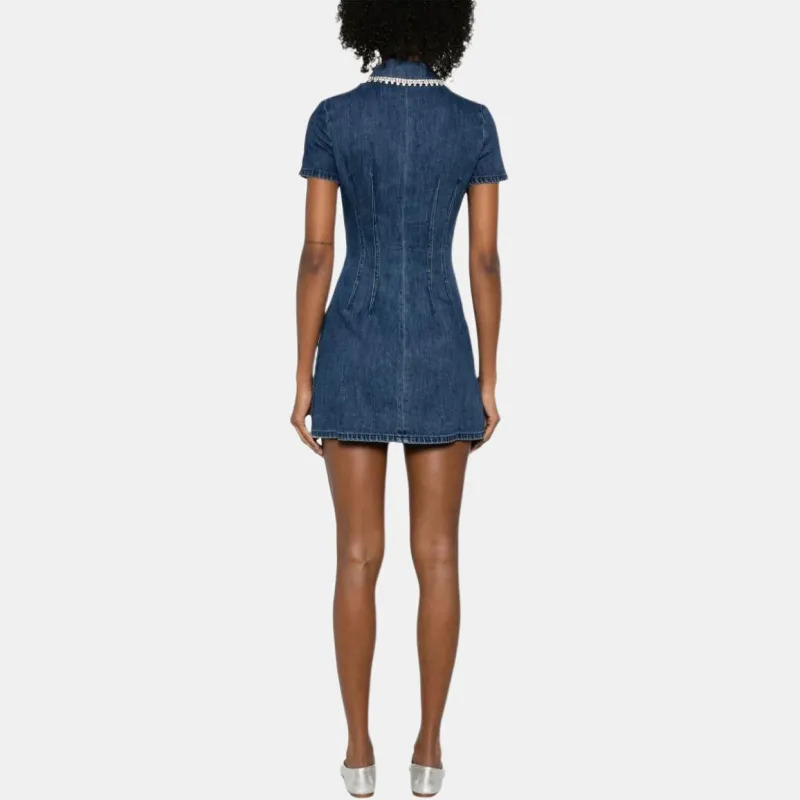 Self portrait Denim Collared Mini Dress-3