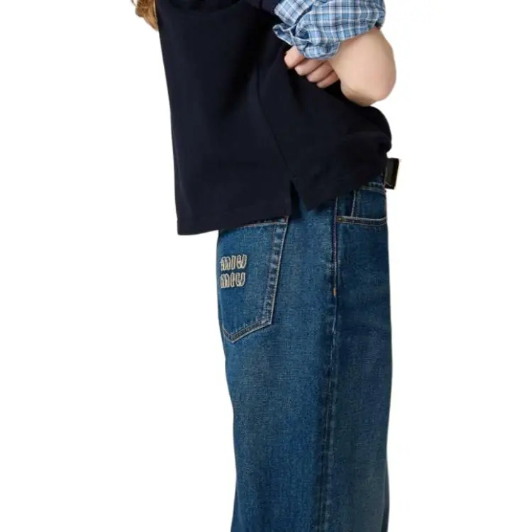MIU MIU Logo appliqué Jeans-4