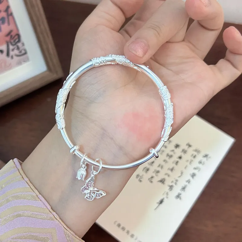 NRO Sterling Silver 999 Bangles Women's-1