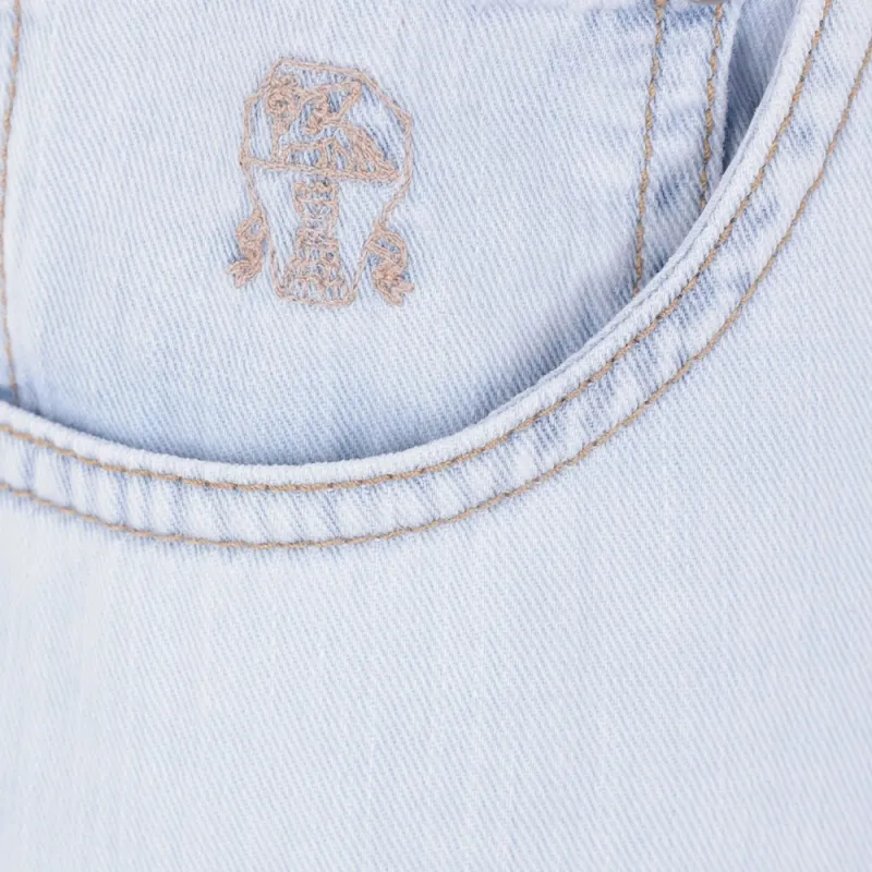 Brunello Cucinelli Logo embroidered Jeans-3