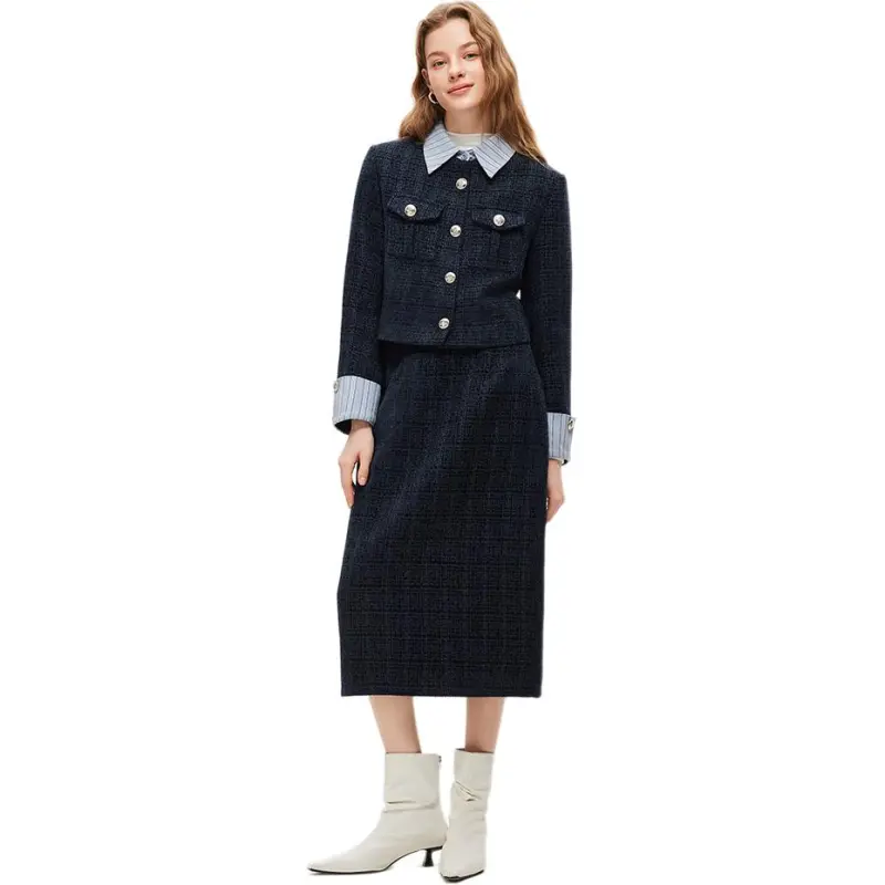 Love To Serve Skirt Set Women's Navy Blue-4