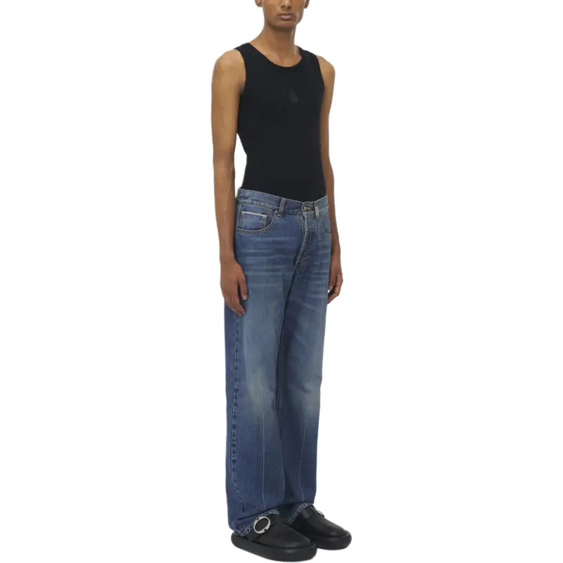 Alexander McQueen Logo Patch Straight Leg Jeans-3