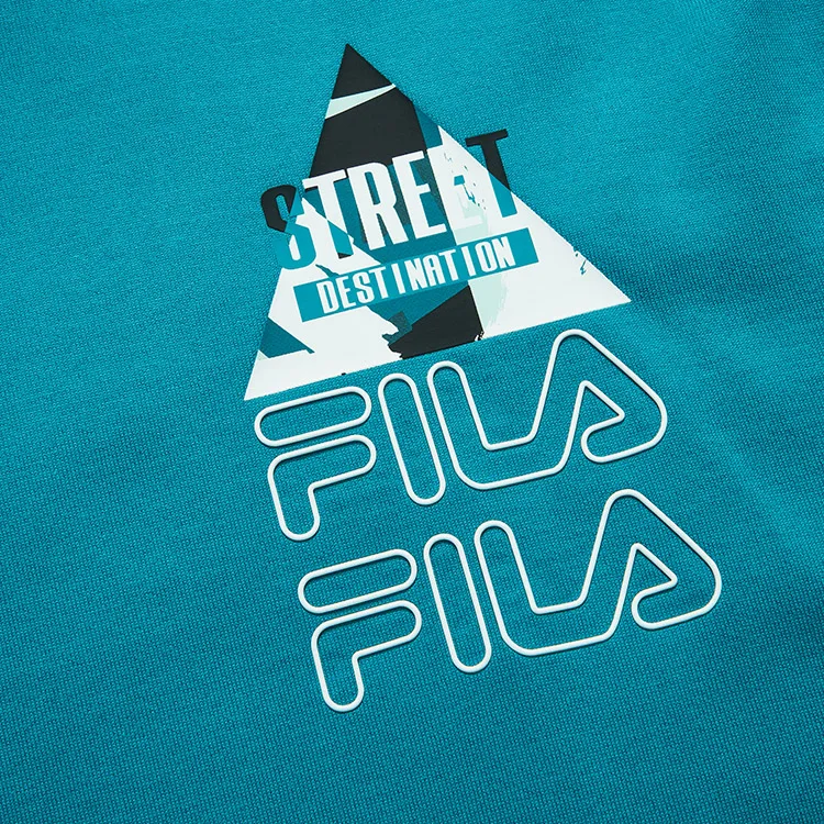 FILA FUSION T Shirt Men's Songshan Emerald Blue-3