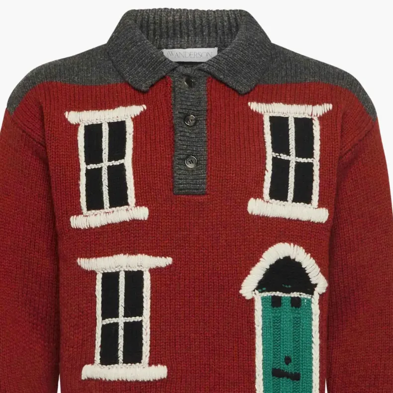 JW Anderson House Intarsia Polo Jumper-4