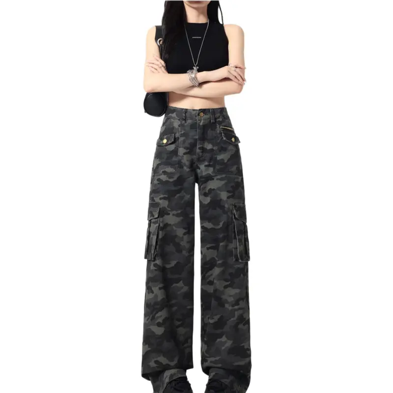 Concubine Zhu Jeans Women's Camouflage-1