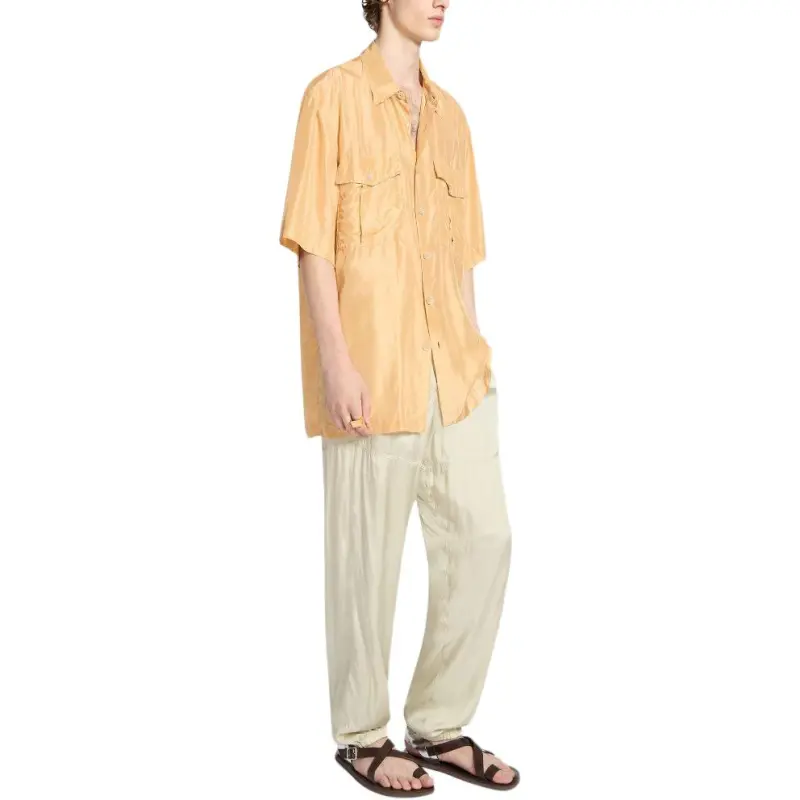 DRIES VAN NOTEN Silk Short Sleeve Shirt-3