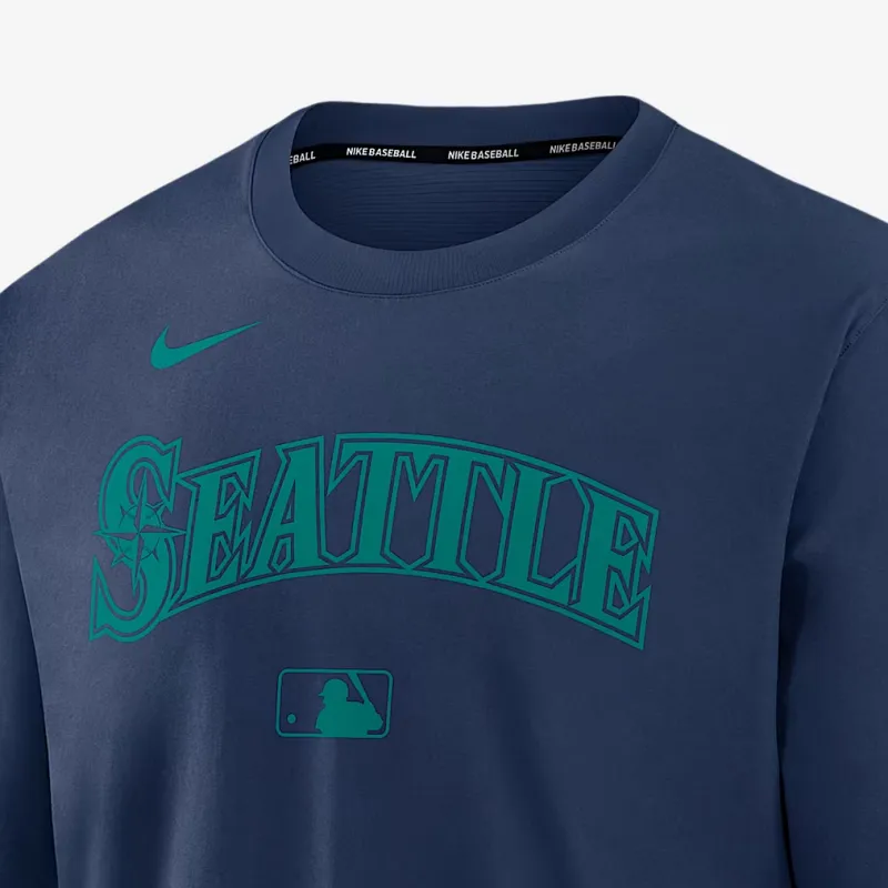 Nike Seattle Mariners Authentic Collection Player Men's Nike Dri FIT Mlb Pullover Sweatshirt-2