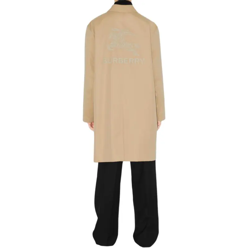 Burberry Single Breasted Long Sleeved Gabardine Coat-4