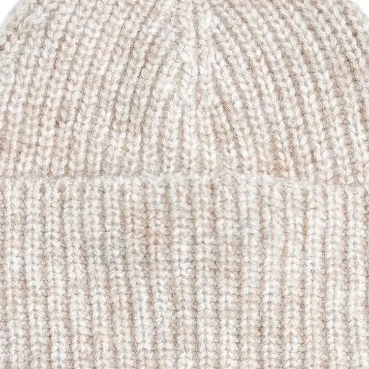 Brunello Cucinelli Mélange Turn Up Brim Ribbed Knit Beanie-2