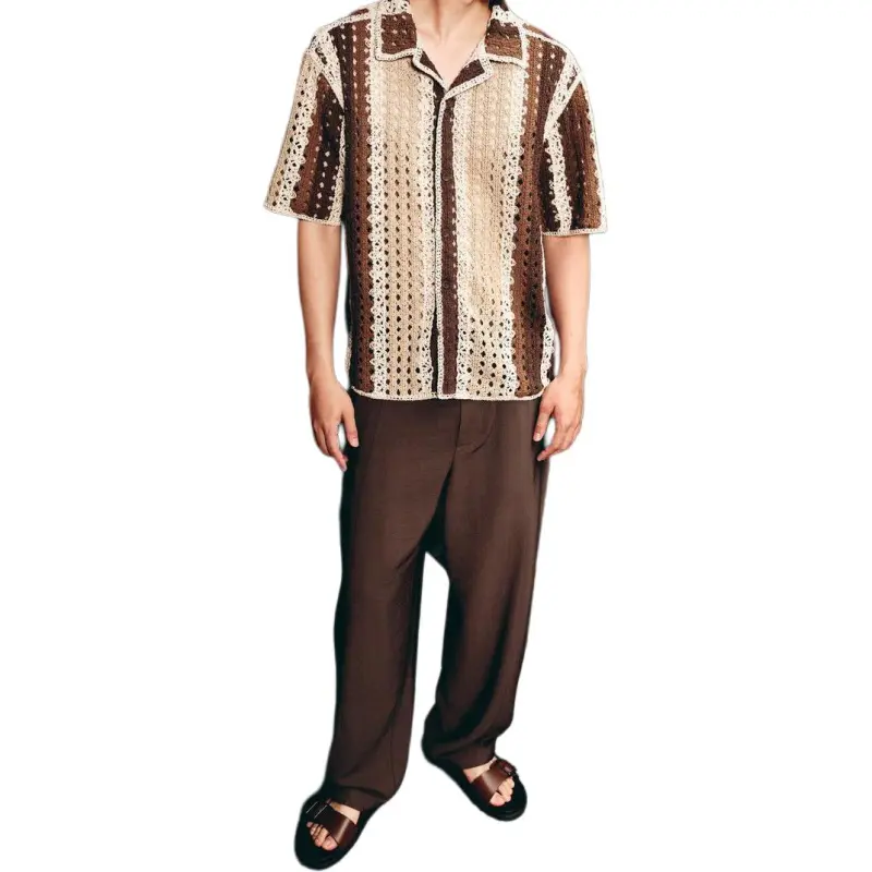 ZARA Shirts Men Nude/Brown-4