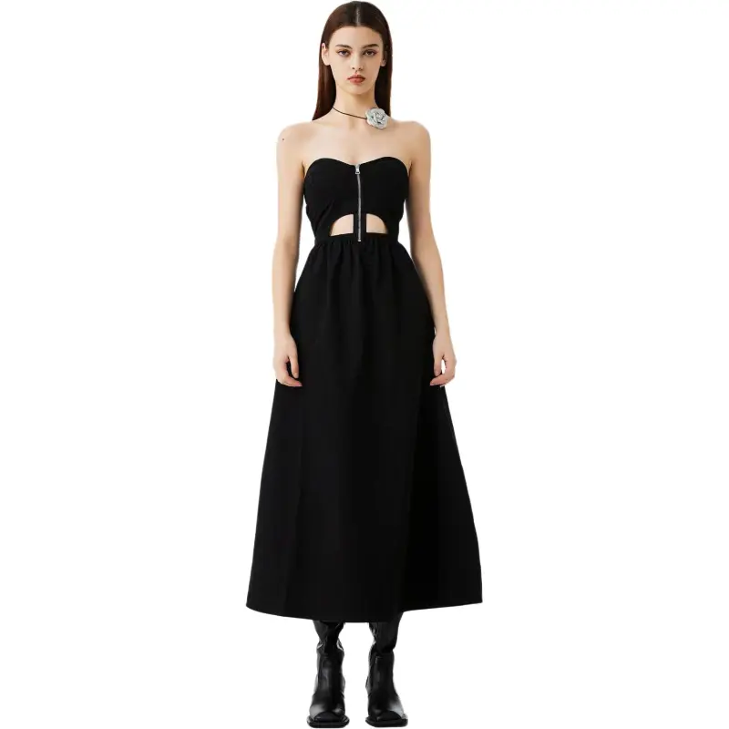 YJ1NGZYZJ Sleeveless Dress Women's Black-2